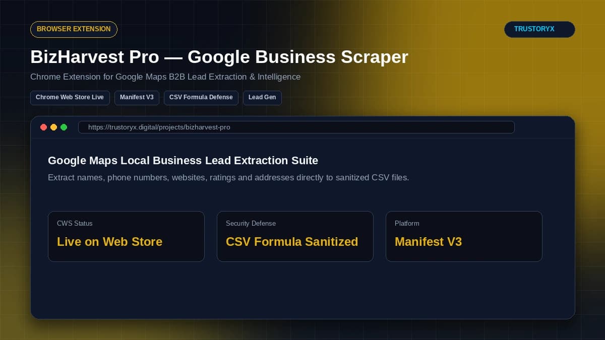 BizHarvest Pro — Google Business Scraper WebP Preview